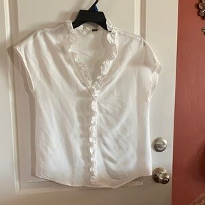 SHEIN White Ruffled Blouse